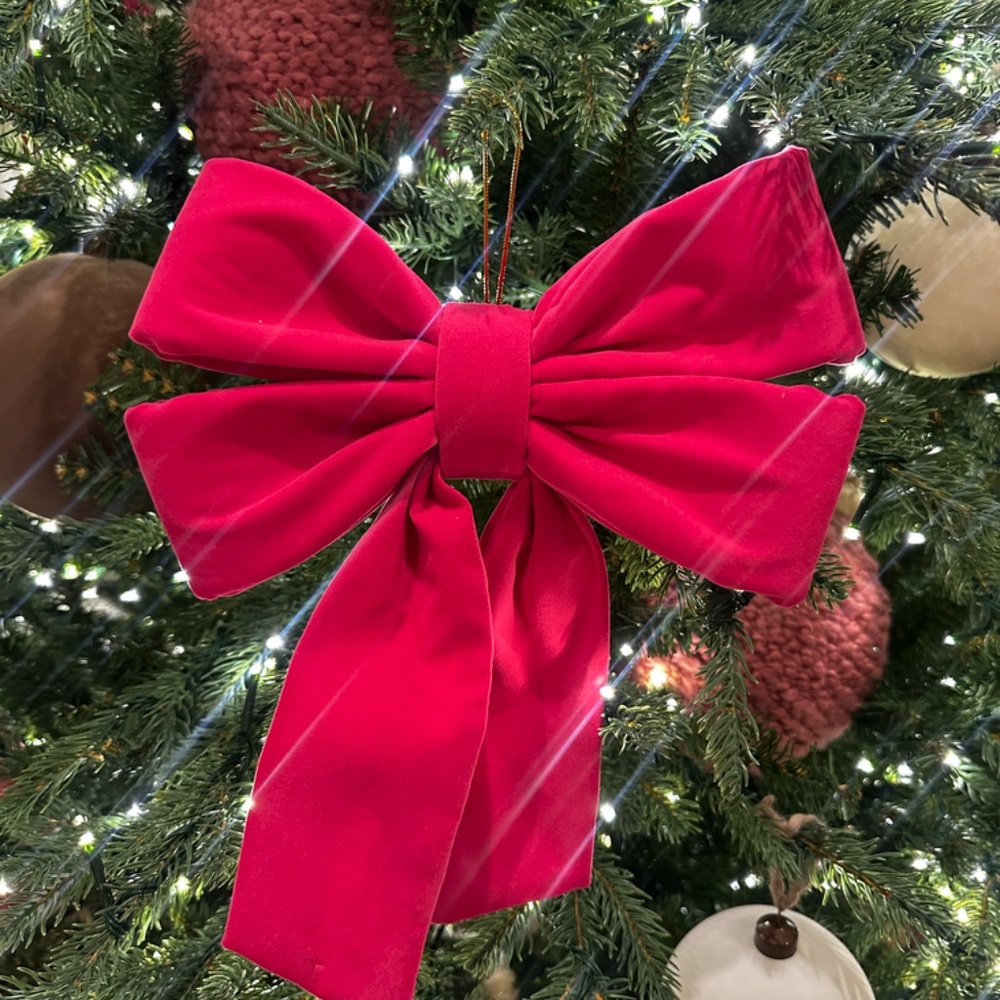 Target wondershop fabric pink small bow clip Christmas tree decoration